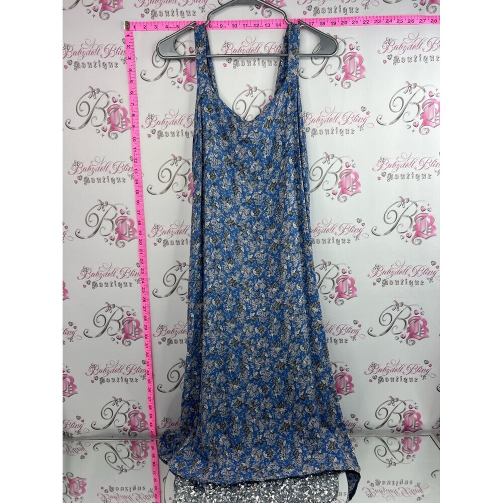 Simone dress long maxi style flowers Blue Floral blue white grey Maxi Dress